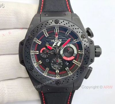 Swiss 7750 Replica Hublot F1 King Power Black Case Watch Sapphire Crystal